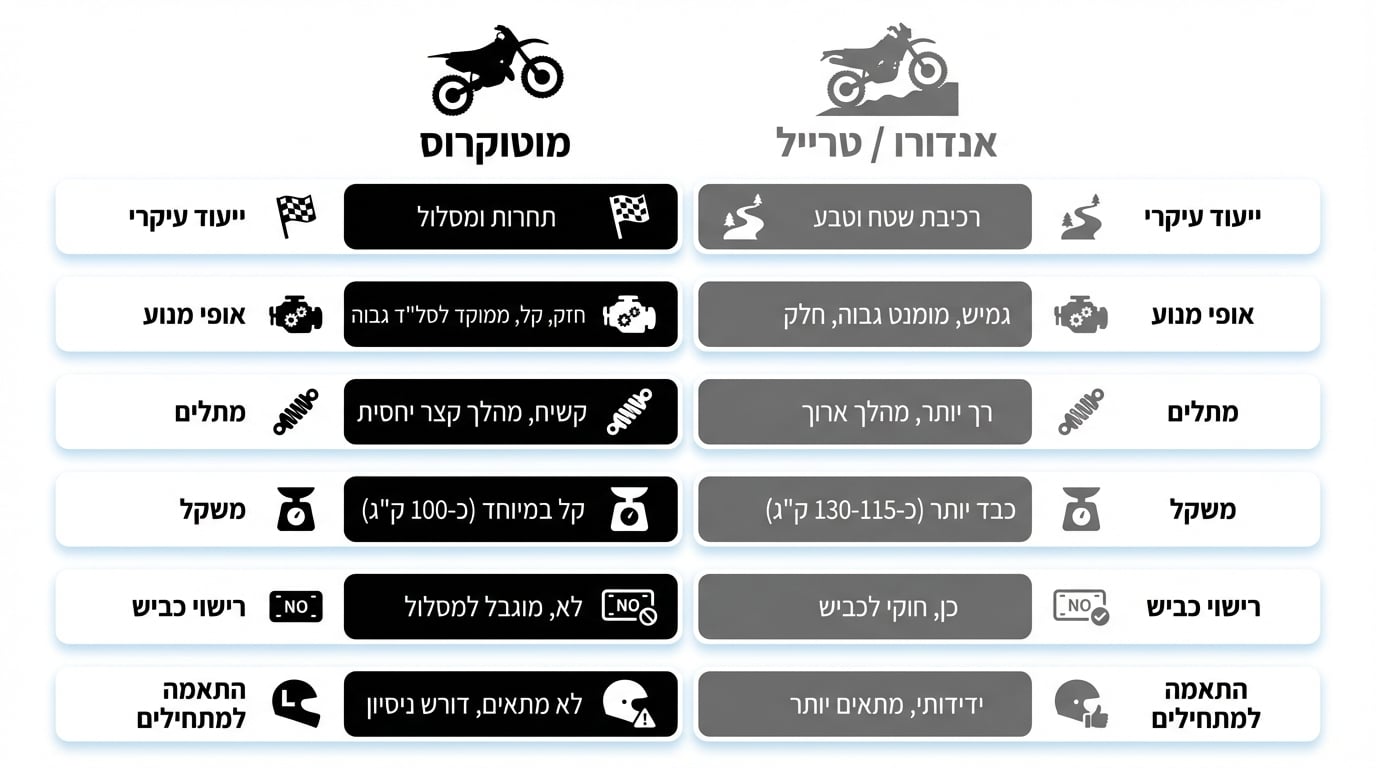 כמה עולה אופנוע שטח הונדה ומה משפיע על המחיר