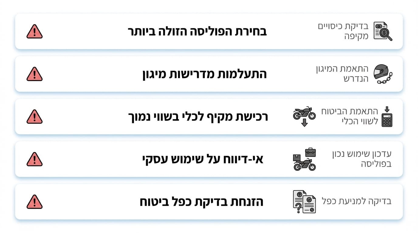 בחירה בין ביטוח צד ג' לביטוח מקיף לאופנוע