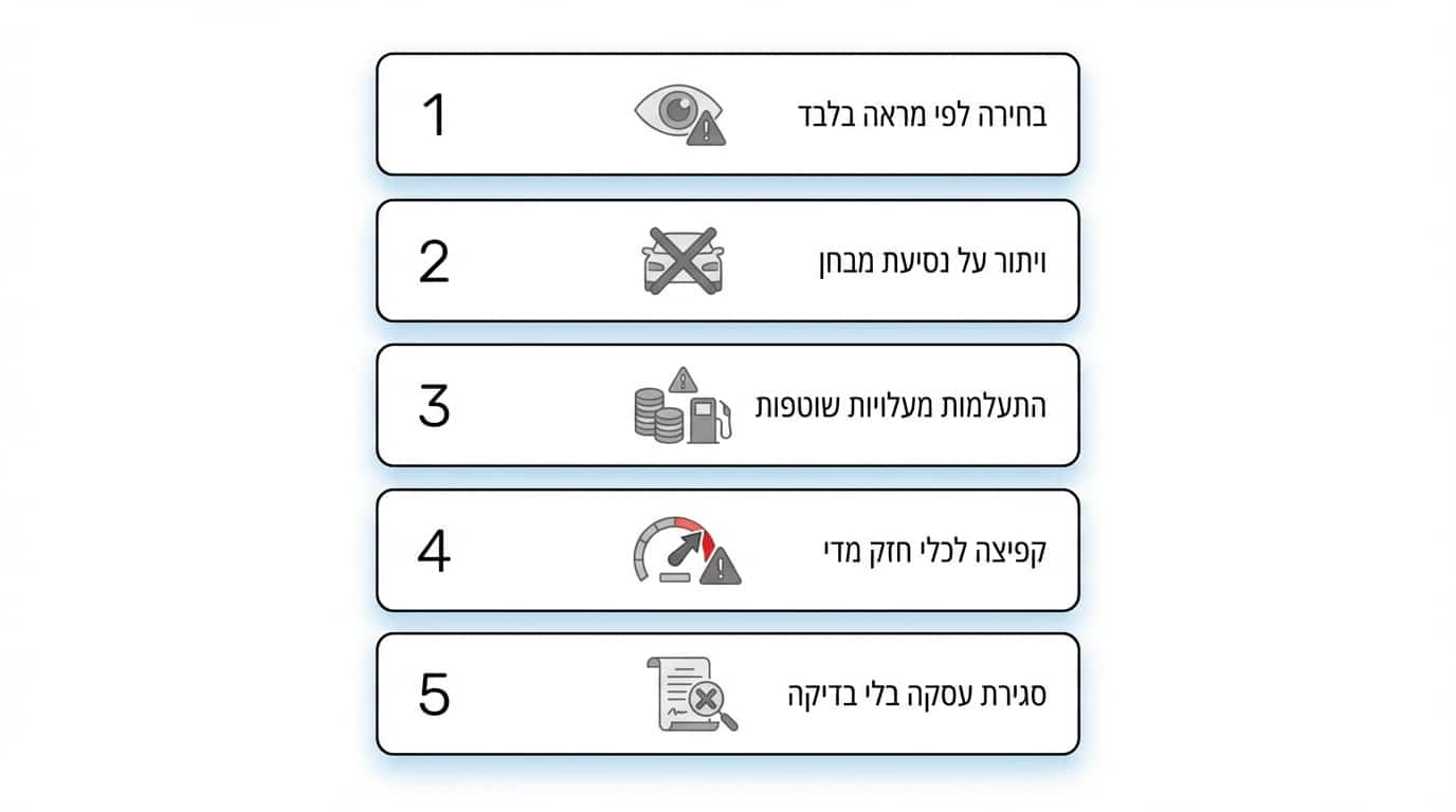צ׳קליסט לקבלת החלטה נכונה לפני קניית אופנוע